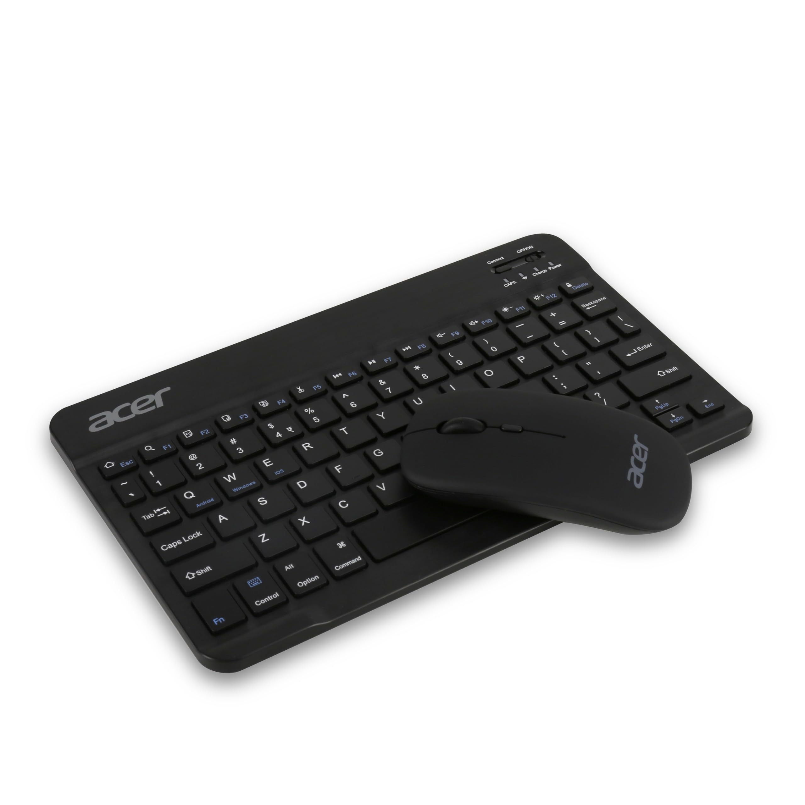 Acer Rechargeable Bluetooth Keyboard & Mouse Combo, 3 DPI Setting Upto 1200 DPI, 78 Keys Anti Slip Back, Ultra Thin Design for Tablet, PC, Laptop, Mobile, 10m Working Distance, Scissor Footed (Black)-image-9