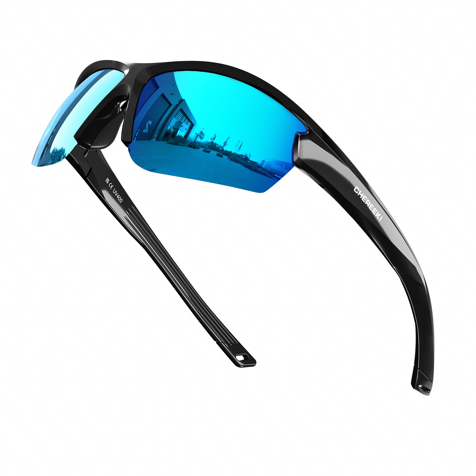 CHEREEKI Gafas de Sol Deportivas, Gafas Deportivas Hombre Mujer Polarizadas con Protección UV400 para Running Ciclismo Conducción Pesca