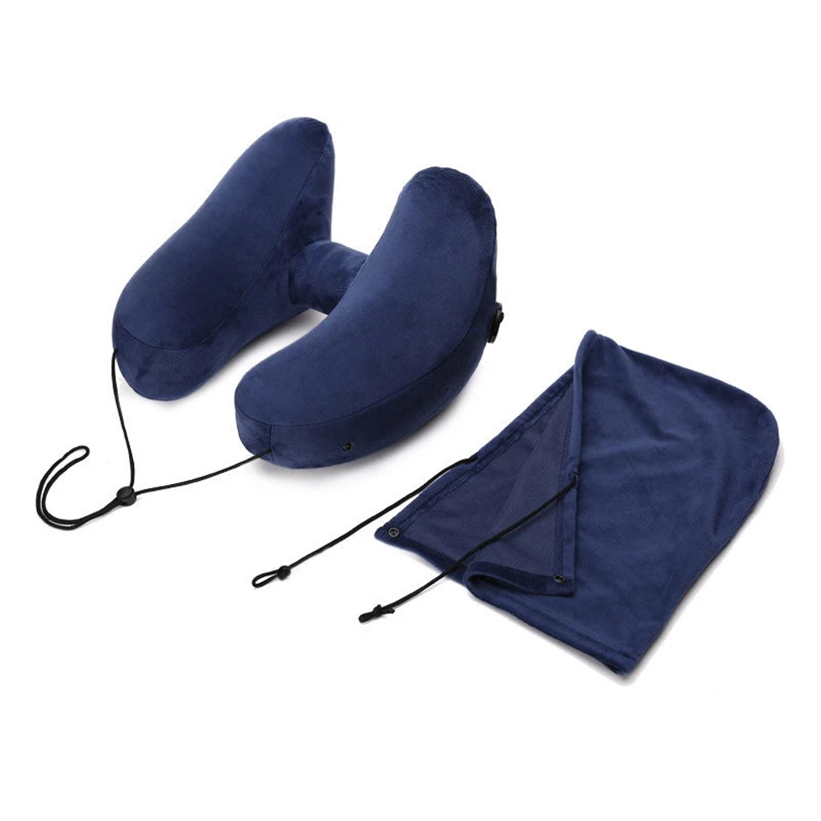 YShiuoL Neck Pillow Travel Neck Pillow Inflatable H Hooded Nap Outdoor Car Long-Distance Airplane