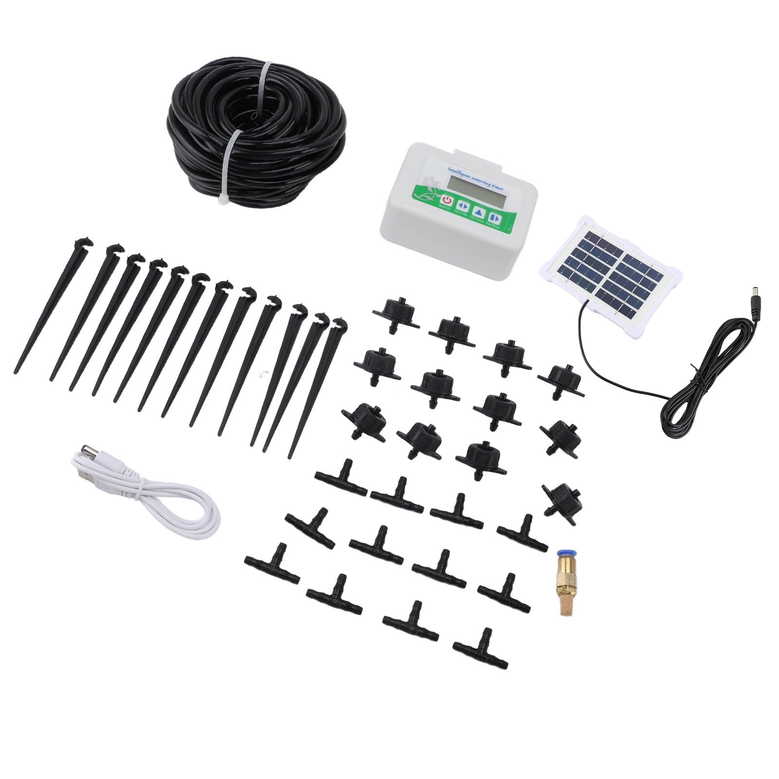Temporizador de Riego Solar Inteligente Temporizador de Riego Programable de Ahorro de Energía para Tierras de Cultivo de Jardín-Material ABS