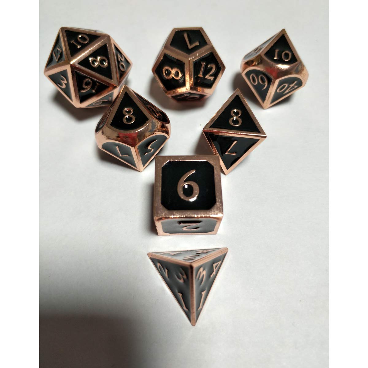 7 Piezas En Relieve Heavy Metal Polyhedral Dice Dnd Rpg Mtg Juego De Rol Con Bolsa De Almacenamiento - # 14