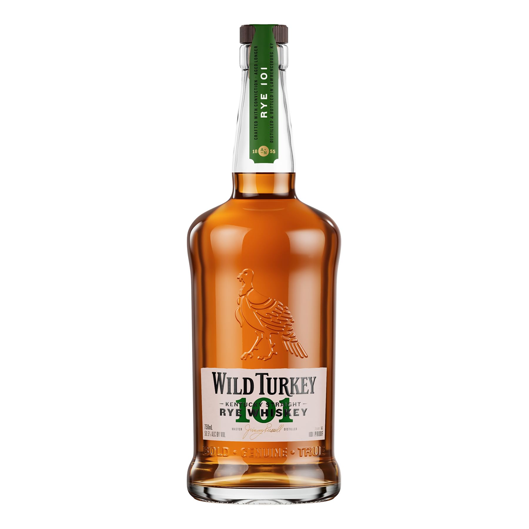 Wild Turkey Kentucky Rye Whiskey - Kraftvoller Whiskey - ideal für Cocktails und Mixgetränke - 50,5% Vol. Alkohol - 1 x 1 l