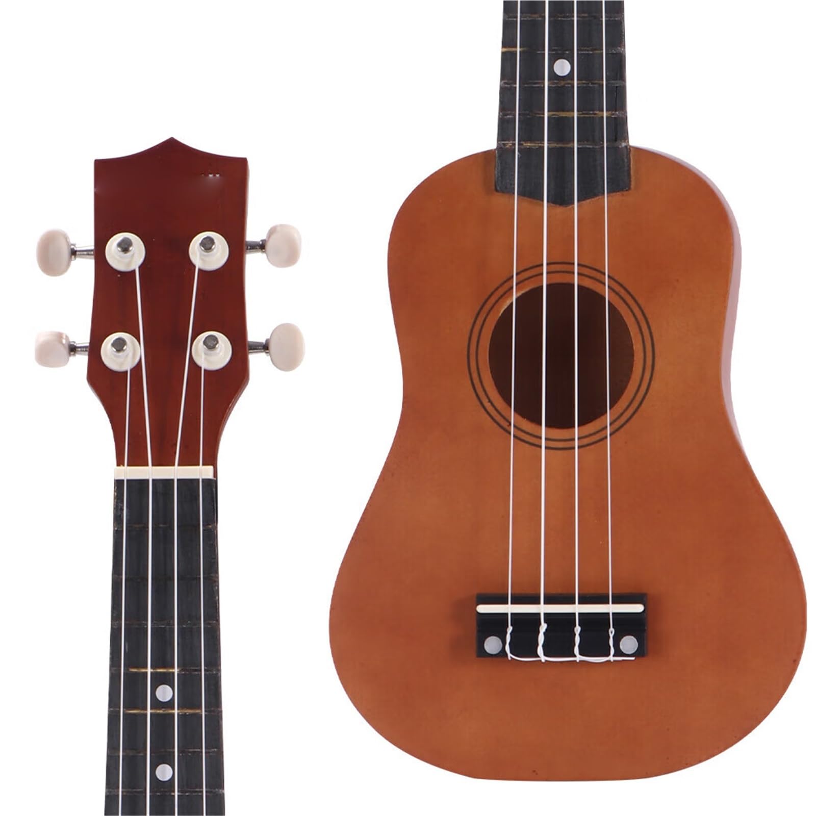 Ukulele Per Principianti Ukulele In Legno Massello Per Principianti Adulti E Mini Chitarra Da 21 Pollici Per Studio Autonomo(Black)