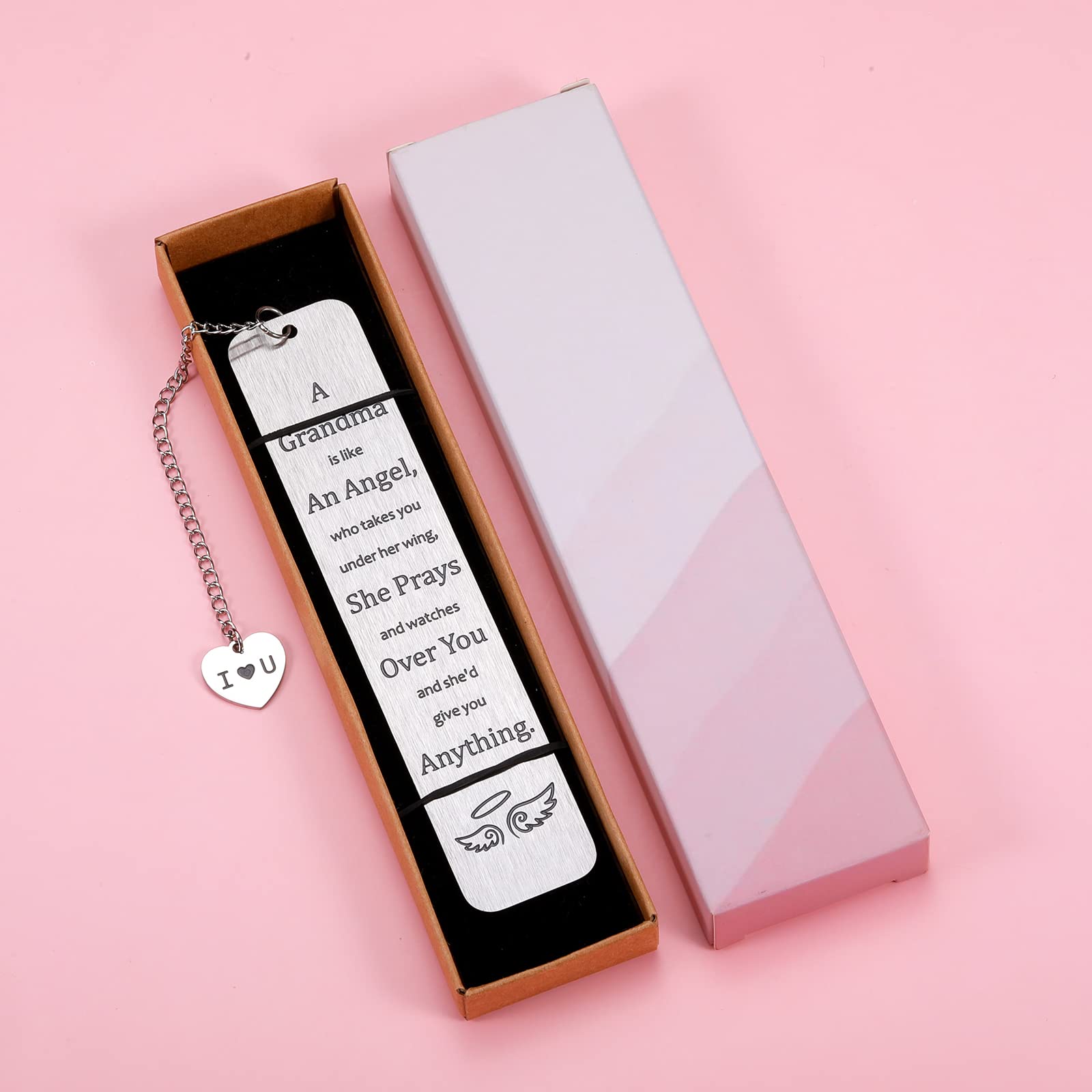 Grandma Bookmark Gift - Stainless Steel Engraved Bookmark From Grandchildren For Christmas & Birthdays