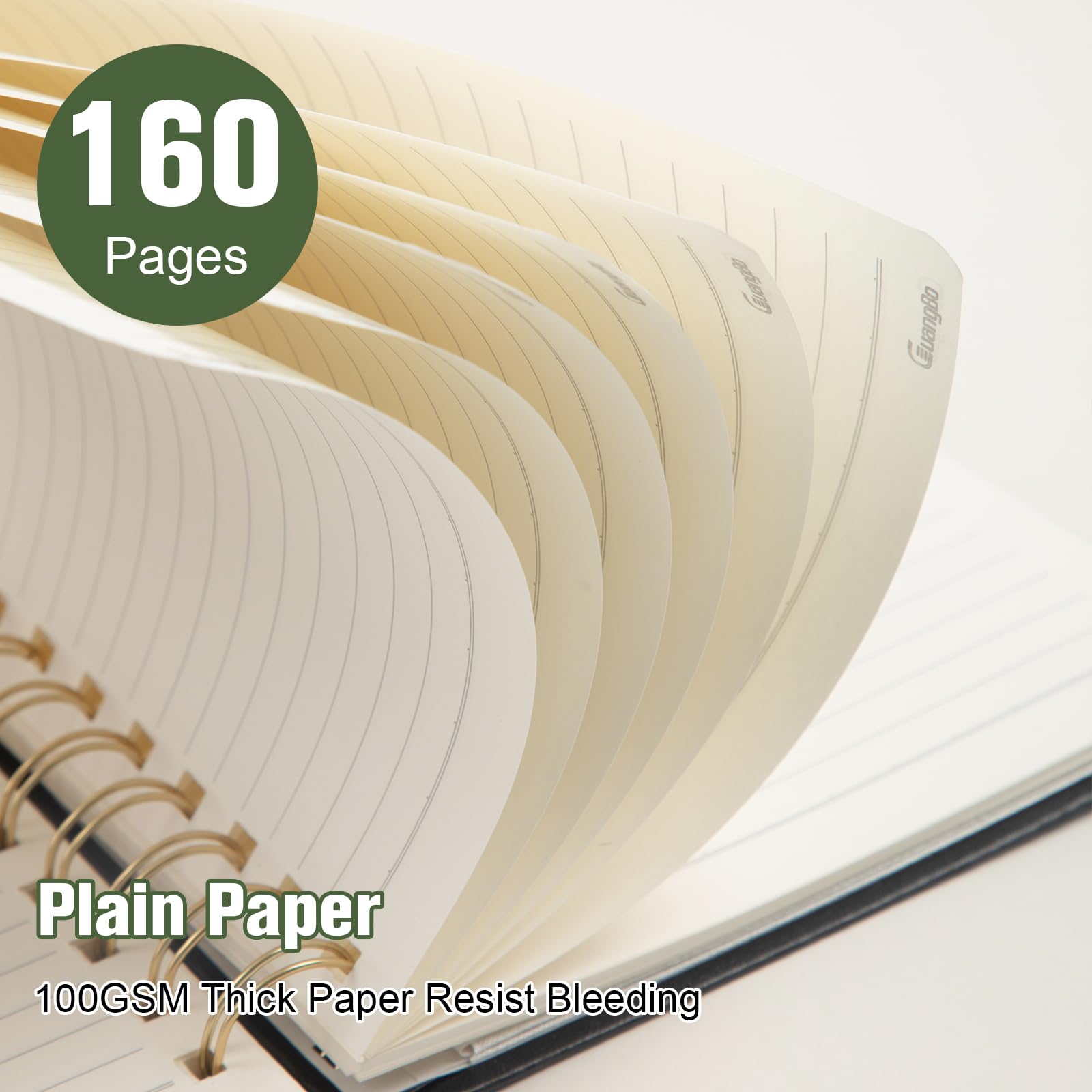 Lined Spiral Journal Notebook for Work with 160 Pages, 5.6" x 8" Hardcover Notebooks Journals Medium Size for Writing Women Men, Black