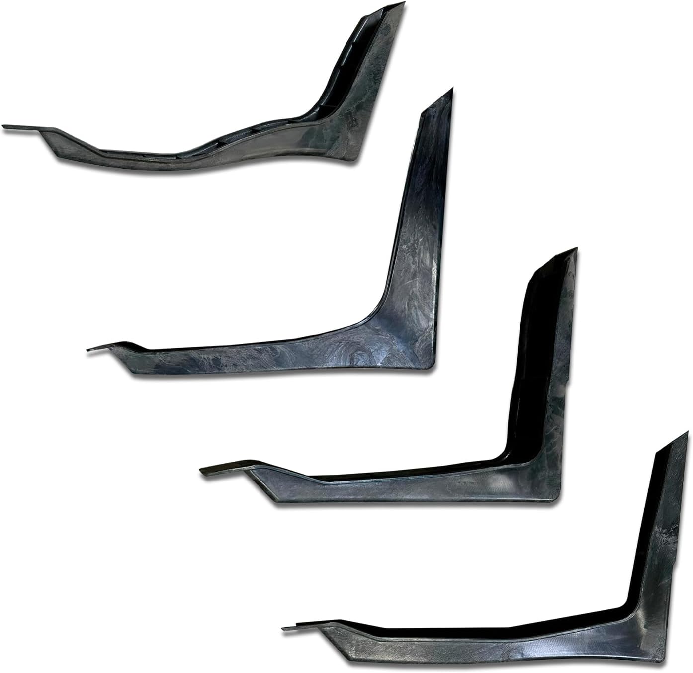KOZAK Lower Wind Fairing Cab Extender Plastic w/Brackets 4 Pcs Set (Right Passenger Side) 6123215C2 Compatible with International LT LT625 PLUS Logo, License Plate Frame, Wipers, Vest