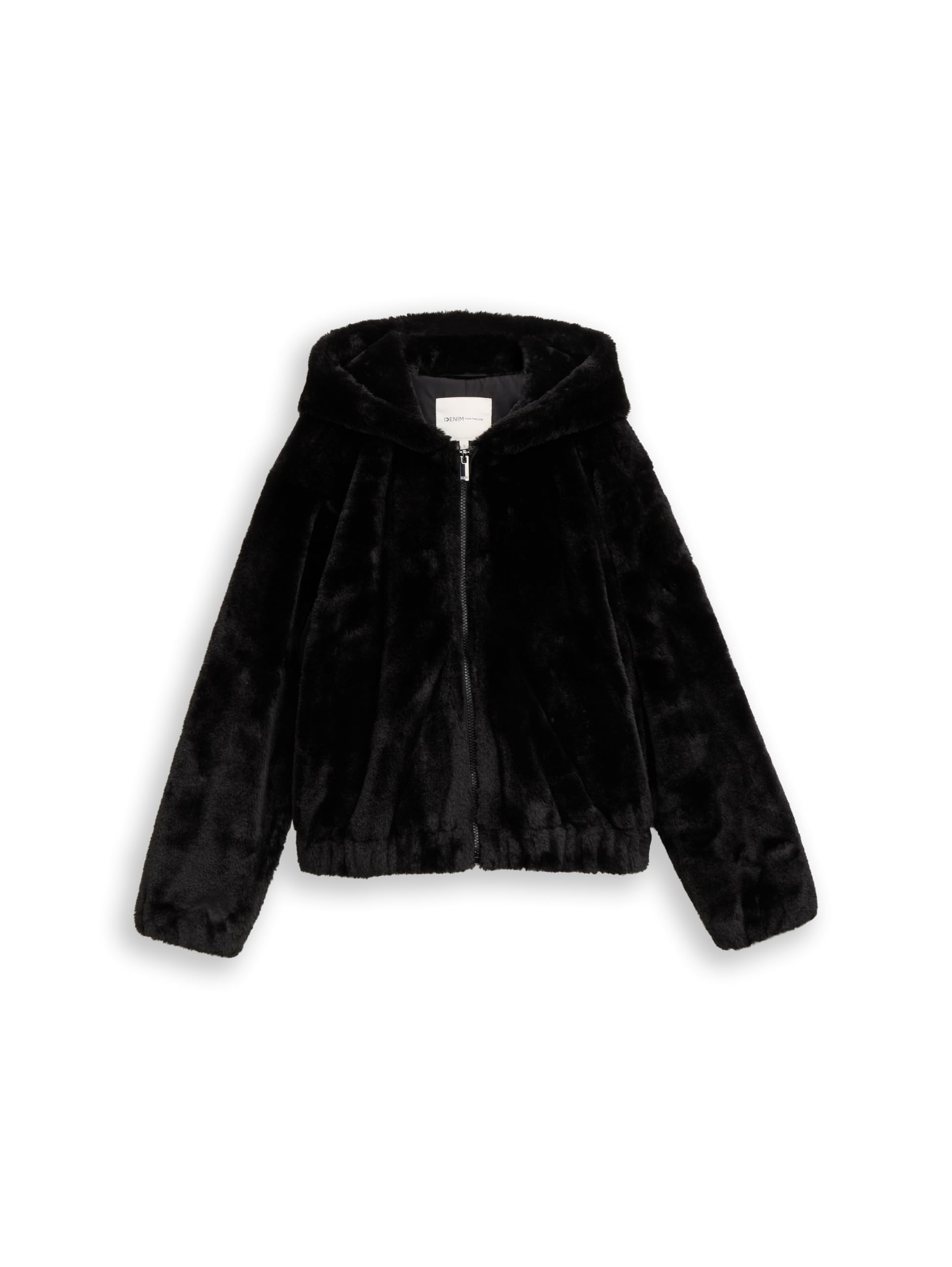 TOM TAILOR Denim Damen 1049116 Kunstfelljacke mit Kapuze