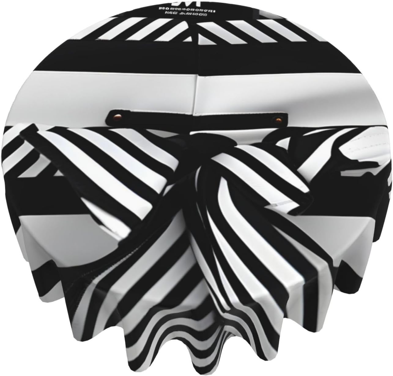 Black White Stripe Print Wrinkle Free Dining Table Cover for Birthday Party Farmhouse Tablecloths Up to 60 x 60 Inches