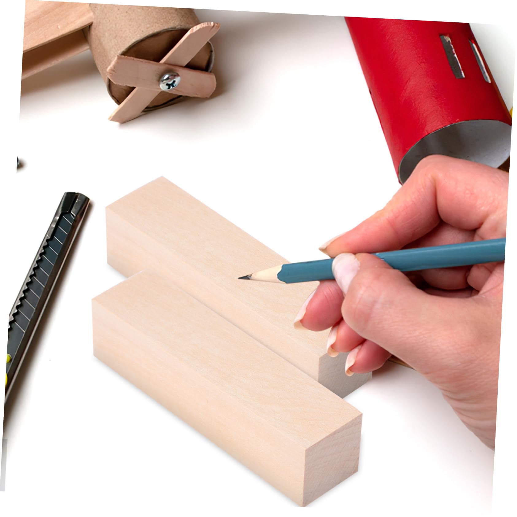 Listones De Madera Sin Tratar Para Manualidades, Palitos Cuadrados De Tilo 14 Piezas, Tamaño 10x2.5x2.5cm y 10x4x2.5cm, Aficionado Al Bricolaje, Proyectos Creativos, Uso Artesanal