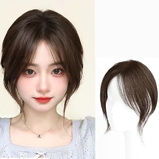 前髪ウィッグパーツウィッグフリンジウィッグヘアクリップヘッドウィッグレディースポイントウィッグワンクリックウィッグカバー白髪育毛非表示脱毛ボリュームアップ薄毛かつらピースファッション女性用小顔効果 (ダークブラウン)
