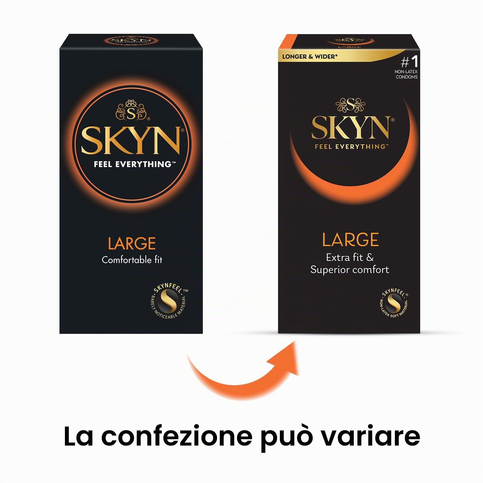 SKYN Large - Preservativi Senza Lattice in Poliisoprene - Ultramorbidi e Larghi, 40 Pezzi