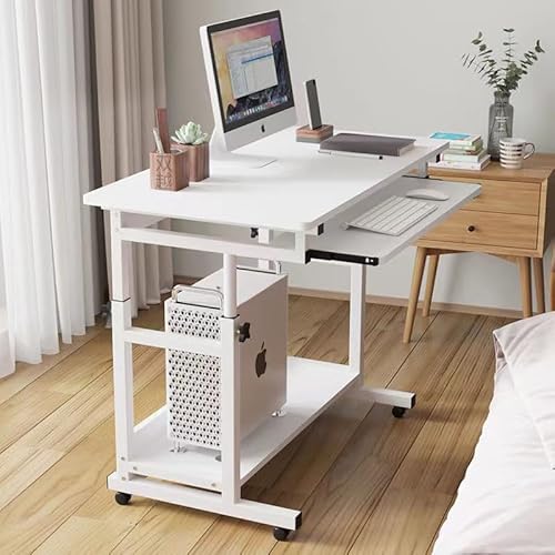 サイドテーブル キャスター付き ソファーテーブル コの字型ベッドサイドテーブル ソファサイドテーブル ソファテーブル 可移動ナイトテーブル 層板は調節可能 幅40×奥行29.5×高さ51.9cm 在宅勤務 在宅勤務 寝室テーブル