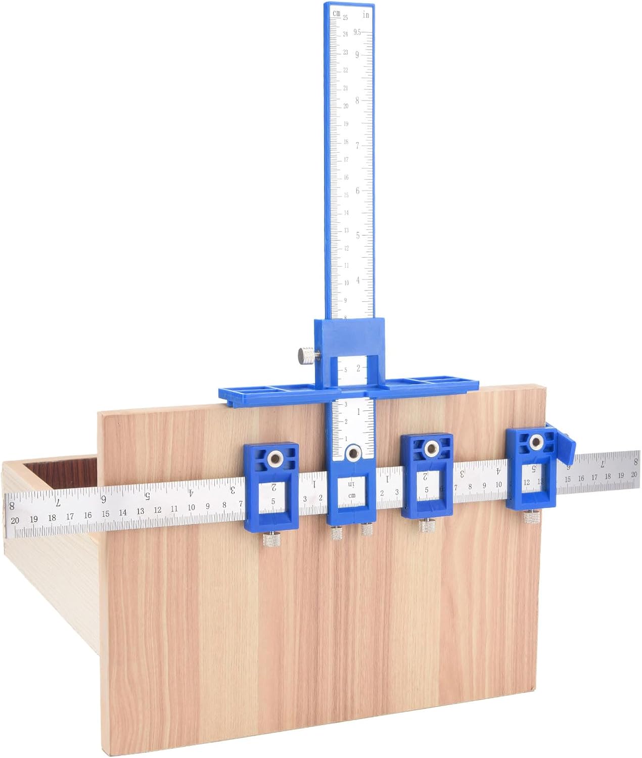 Cabinet Hardware Jig - Cabinet Handle Template with Engraved Rulers & Self-Punching Center, Perfect for Shaker Doors/Drawers