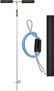 VEVOR Sand Anchor 18" 36" Length Auger to The Beach and Sandbar/Sand Spike Boat Anchor Pole Galvanized Carbon Steel Slide ...