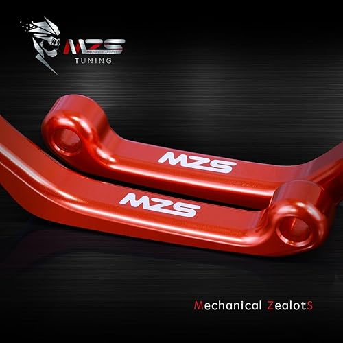Vista 3 de MZS Palancas de embrague de freno rojas para motocross, pivote ajustable CNC compatible con CR80R CR85R 1998-2007 / CR125R CR250R 1992-2003