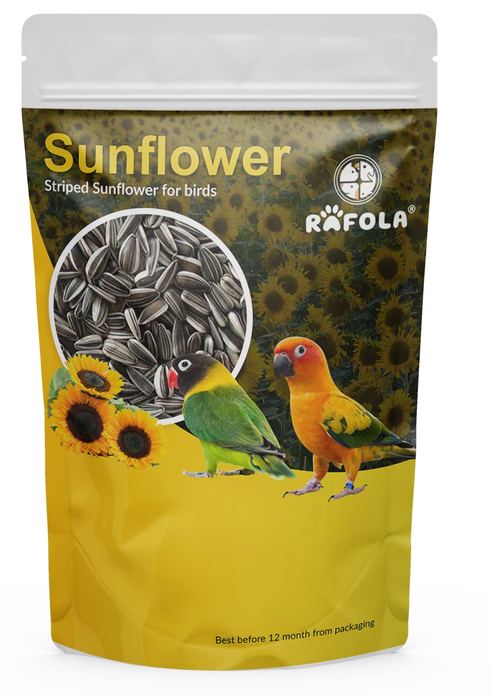 Buy RAFOLA Natural Sunflower Seeds For Birds 1Kg, Rich In Vitamins