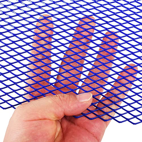 Image of AggAuto Universal 40 inchx13 inch Car Grill Mesh - Aluminum Alloy Automotive Grille Insert Bumper Rhombic Hole 6x12mm, One of the Most Multifunctional Shape Grids Blue