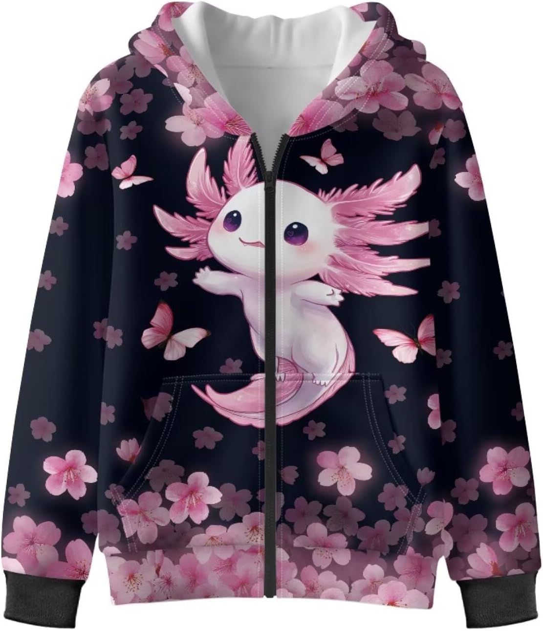 Dreaweet Girls Zip Up Fleece Hoodie Lightweight Sweatshirt Jacket Warm Cozy Winter Outfits Coat with Pockets Size 6-16