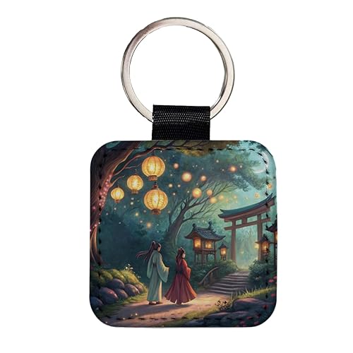 Forest Temple Entrance Torii Gate Fantasy Japanese Anime Style Square