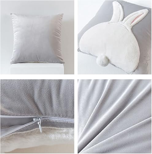 Miniatura 3 de Maxpetus Bonita almohada cuadrada de conejo esponjosa (17.7 pulgadas, rosa-1)