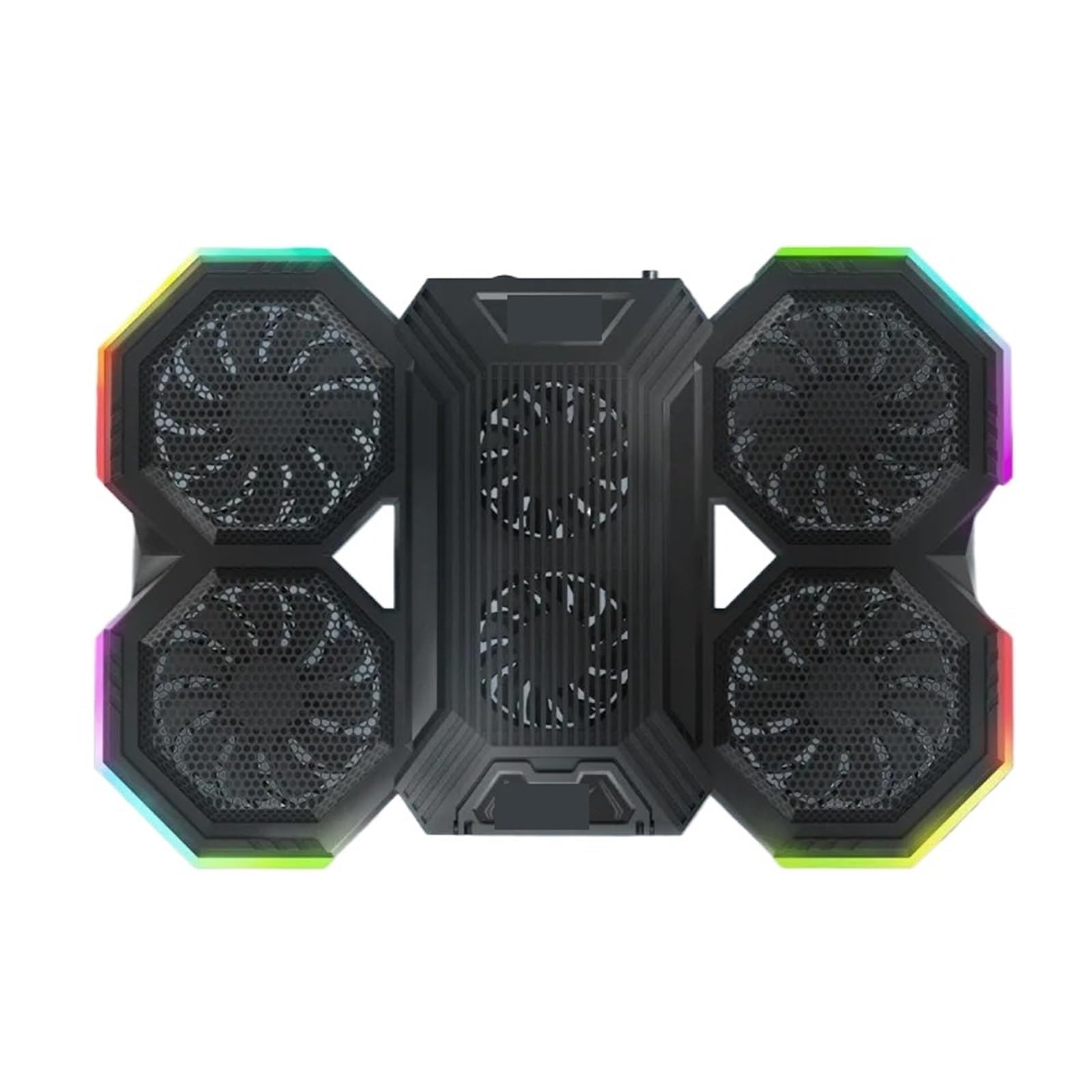 Dispositivo di raffreddamento raffreddato ad aria for giochi for laptop con supporto for cellulare Luce RGB 6 ventole di raffreddamento 2 porte USB Staffa for radiatore for notebook di sollevamento