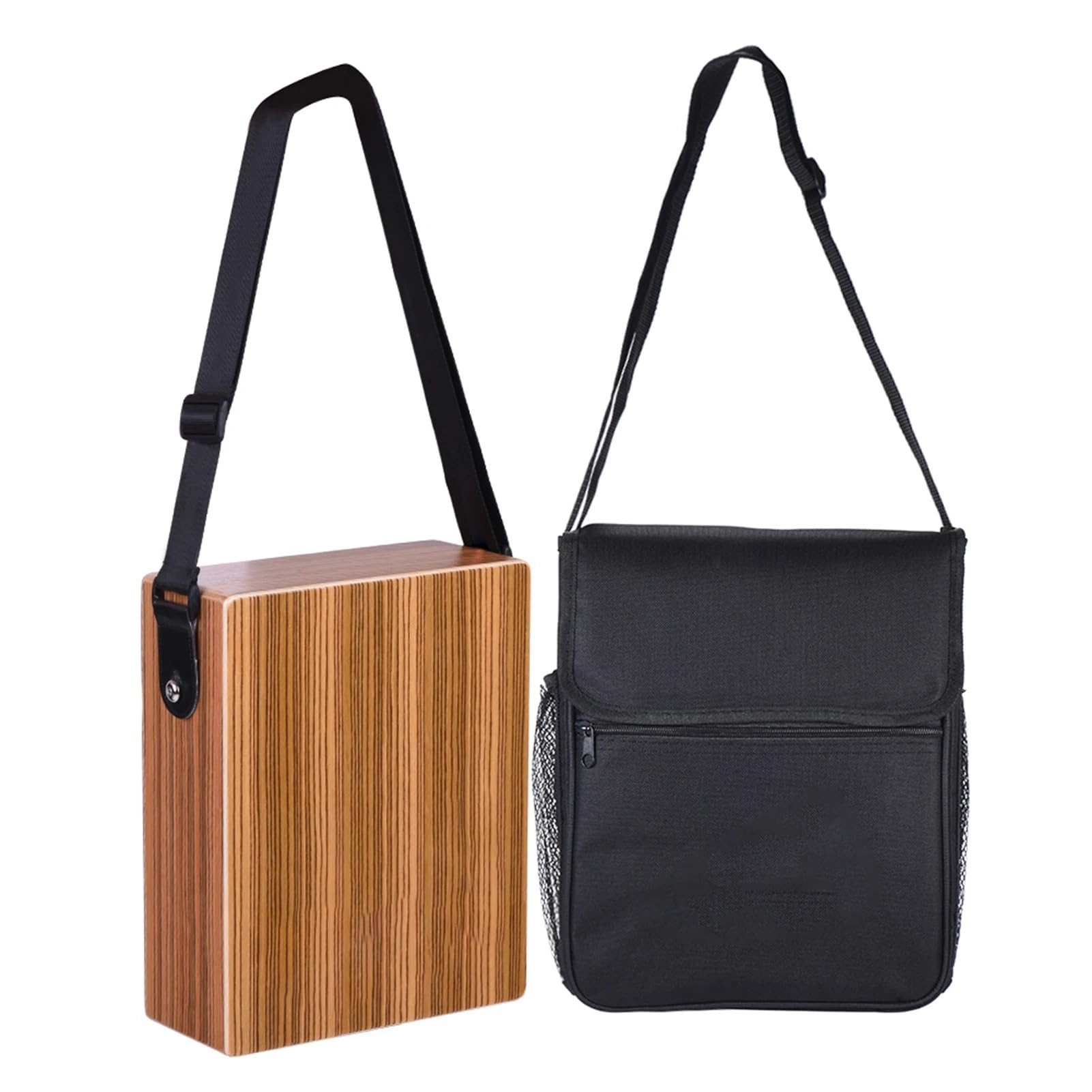 Cajon Cajon portatile da viaggio, tamburo a mano, strumento a percussione in legno con tracolla e borsa for il trasporto