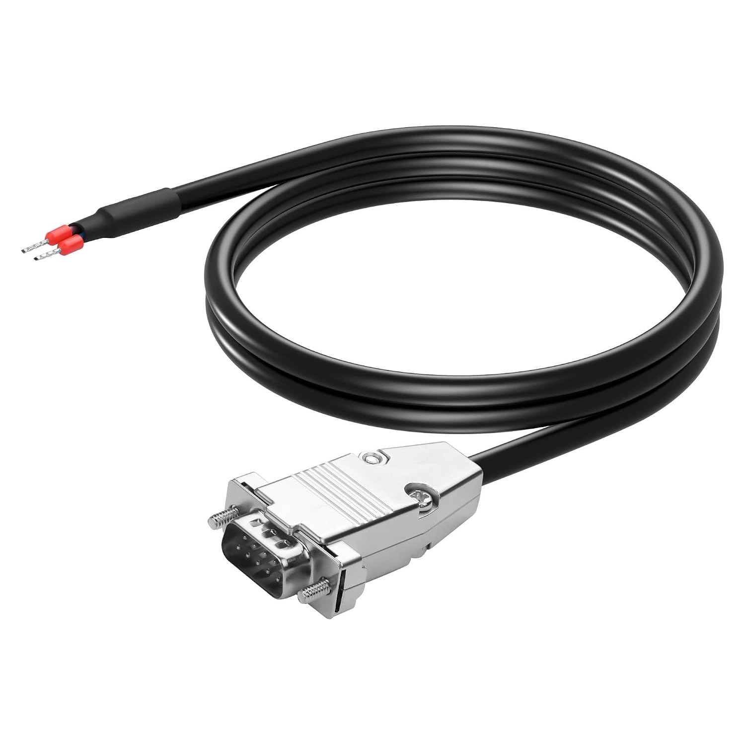 CERRXIAN Wtyk DB9 RS485 kabel szeregowy, wtyczka 22AWG DB9 na gołą końcówkę kabla z 2 zaciskami przyłączeniowymi, 38 styków wtykowych do komunikacji RS485, przemysłowy kabel sterujący – 1 m