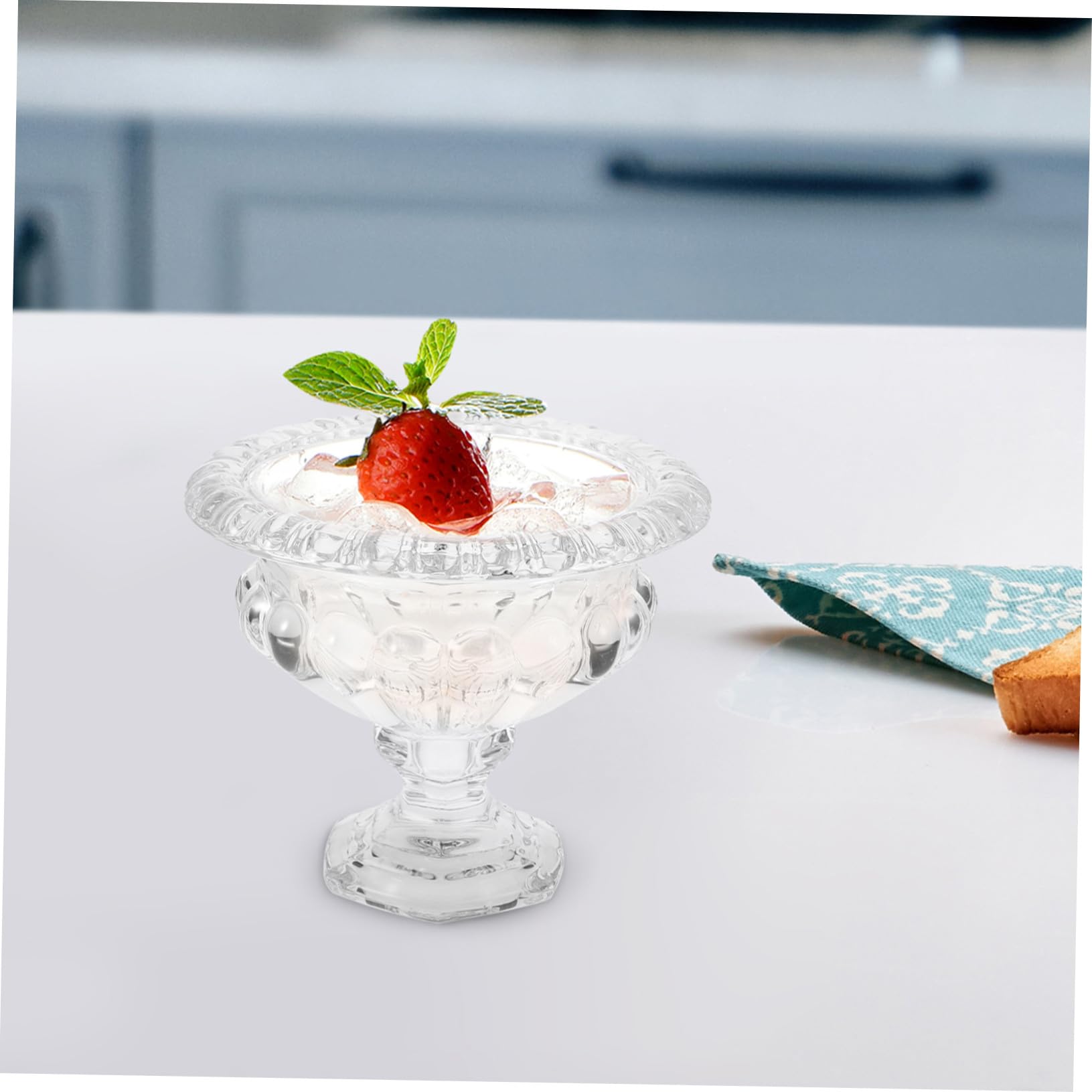 BESPORTBLE Coppe di Gelato in Vetro Stile Europeo Base a Piedistallo, Resistenti Agli Odori e Facili da Pulire, per Festa Estiva e Riunioni Eleganti
