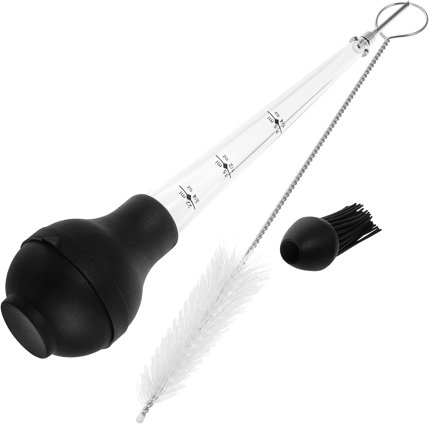 Meat Injector and Turkey Baster Set with Silicone Tube and Basting Brush Kitchen Food Injector for Marinade and Sauce Injection for Bbq and Grilled Meat