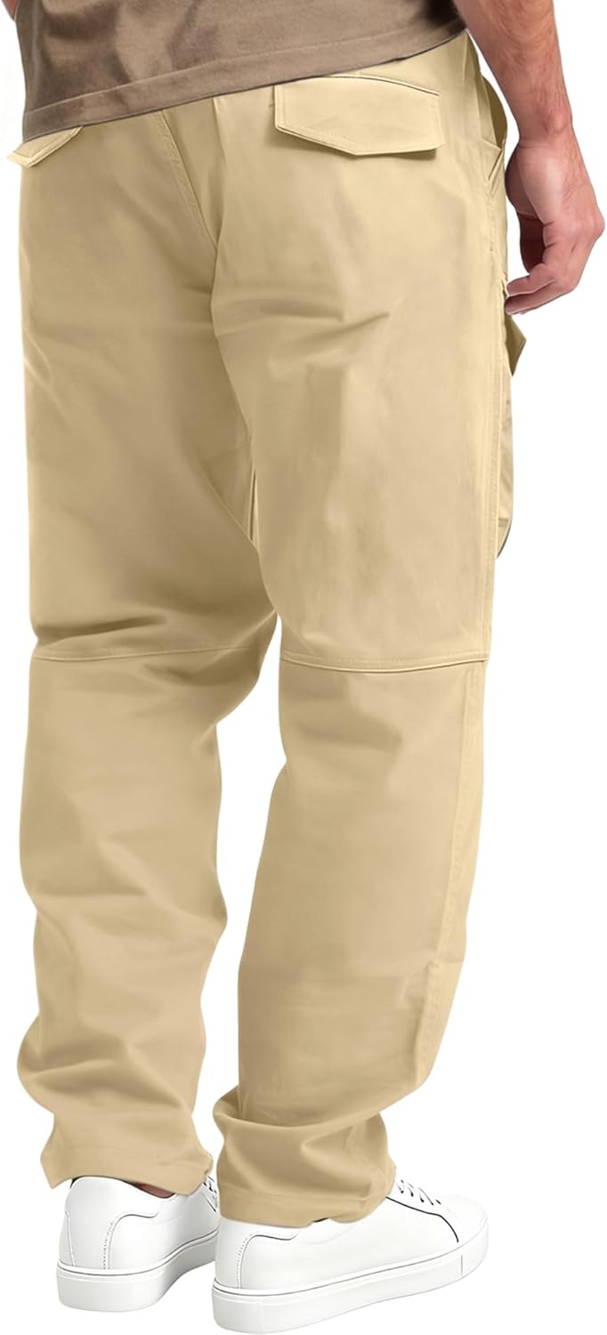 Mens Cargo Pants Elastic Waist Stretch Pants for Men Lightweight Quick-Dry Hiking Pants with Multi Pockets - Image 3