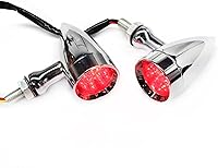 Vista 17 de Rich Choices 2 luces LED negras de 15 para motocicleta, luz de freno, intermitente, luz ámbar compatible con moto de calle, chopper, moto de tierra