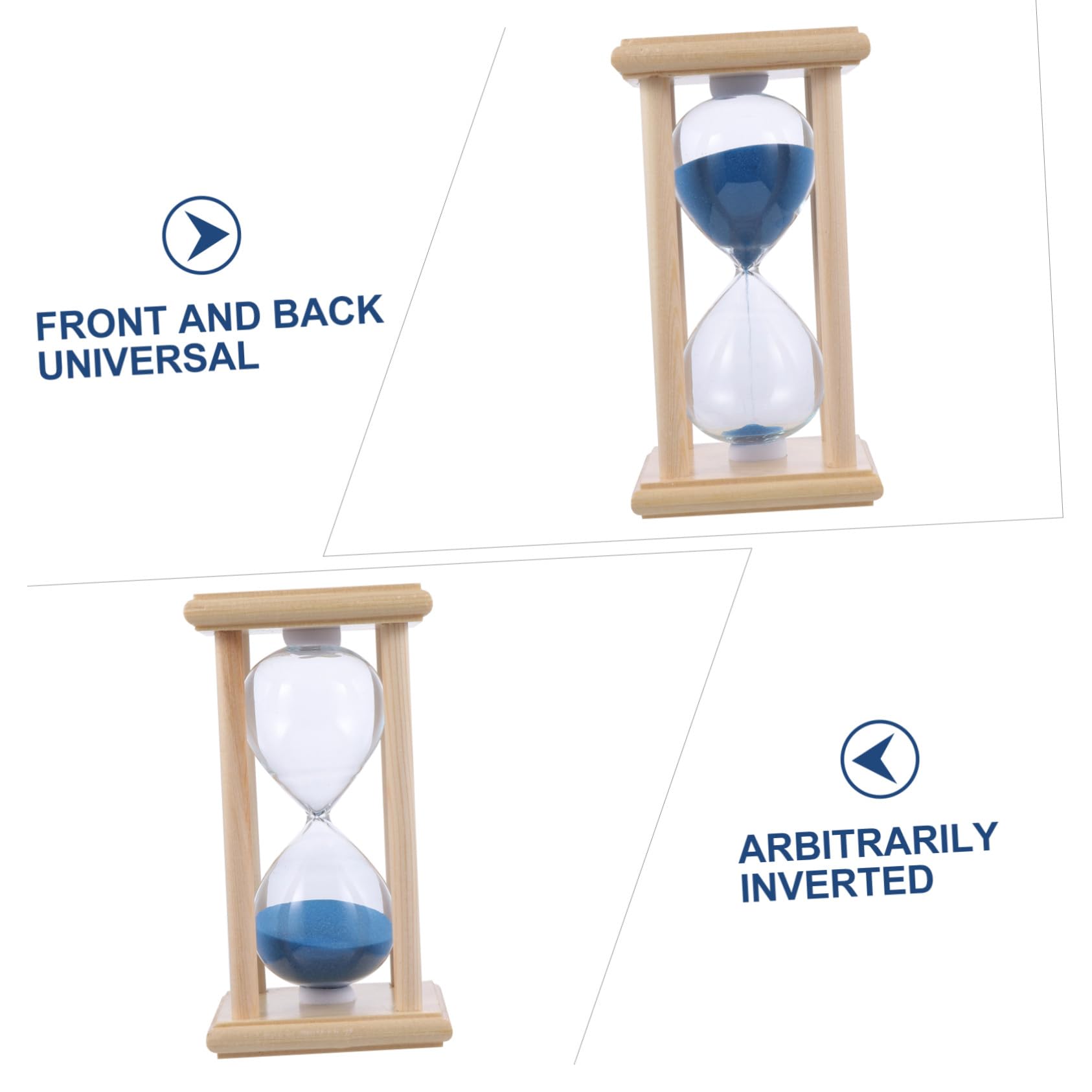 Reloj de Arena de Madera y Vidrio de 15 Minutos, Temporizador de Escritorio para Yoga, Adorno para Hogar y Obsequio de Año