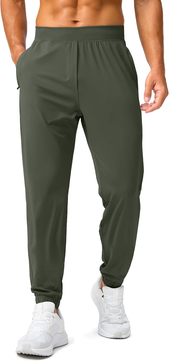 Soothfeel Men's Joggers with Zipper Pockets Golf Joggers Lightweight Sweatpants Athletic Workout Pants for Men Track