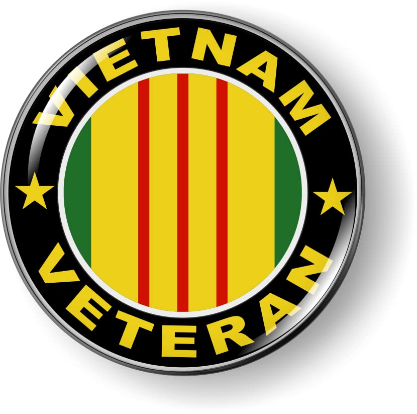 Image of Vietnam Veteran CAR Emblem Badge Sticker - Flexible | 3D Domed, made by BestLicensePlateFrames