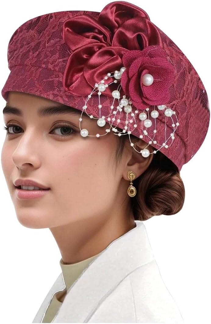 Women’S African Turban Hat Summer Autumn Church Soft Beret Cap Party Casual Head Wrap