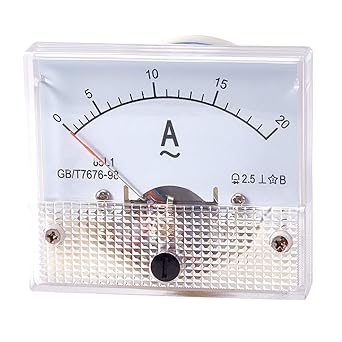 Fielect AC 0-20A Analog Current Panel 85L1 Amp Ammeter Gauge Meter 2.5 Accuracy for Auto Circuit Measurement Tester