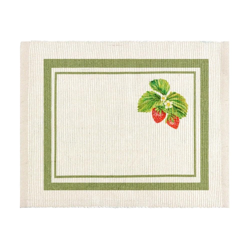 Evans Lichfield Sage Strawberry Placemat Set - 46 x 36cm