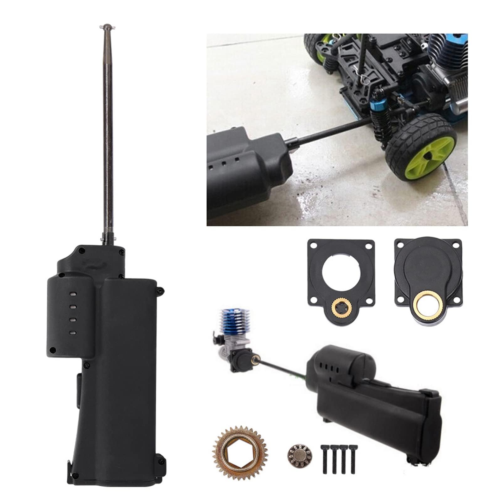 RiToEasysports Arrancador RC, Portátil y Fácil de Usar Arrancador Eléctrico para Modelos Teledirigidos 1/10, Manual y Eléctrico para Aficionados de RC en Carreras, Exterior y Reparaciones Rápidas
