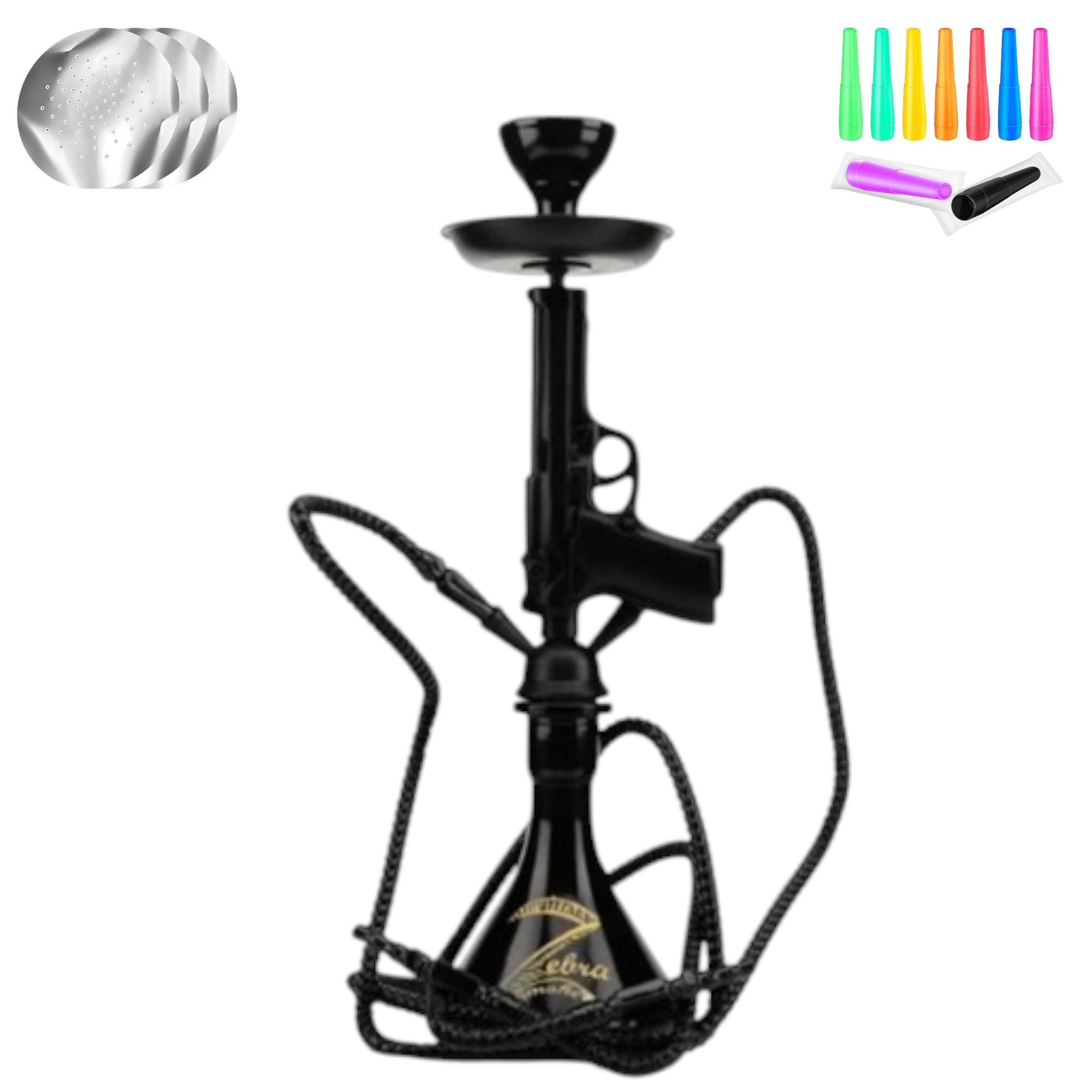 クロバ-ジジ:ボヘミア:パネルドグラスオブジェ Amazon.com: Zebra Smoke Decorative Hookah Set Black Pistol Design