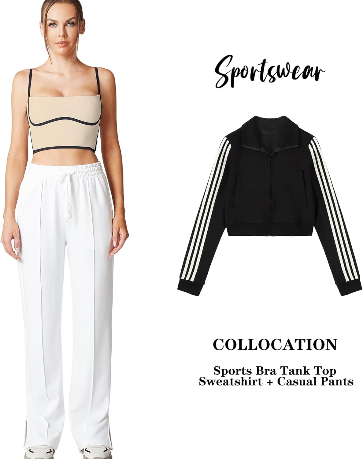 Move With You Sleeveless Spaghetti Strap Padded Sports Bra Tank Tops Square Neck Double Layer Workout Fitness Basic Crop Tops - Image 5