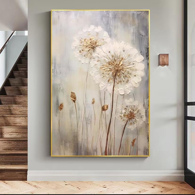 Peintures à l'huile sur toile pissenlit pour embellir votre salon et bureau