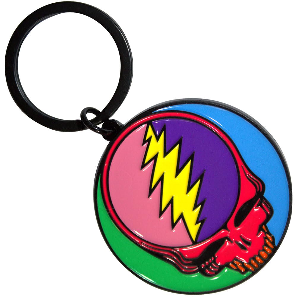 Rock Off officially licensed products Grateful Dead Multicoloured Steal Your Face Keyring Keychain One Size