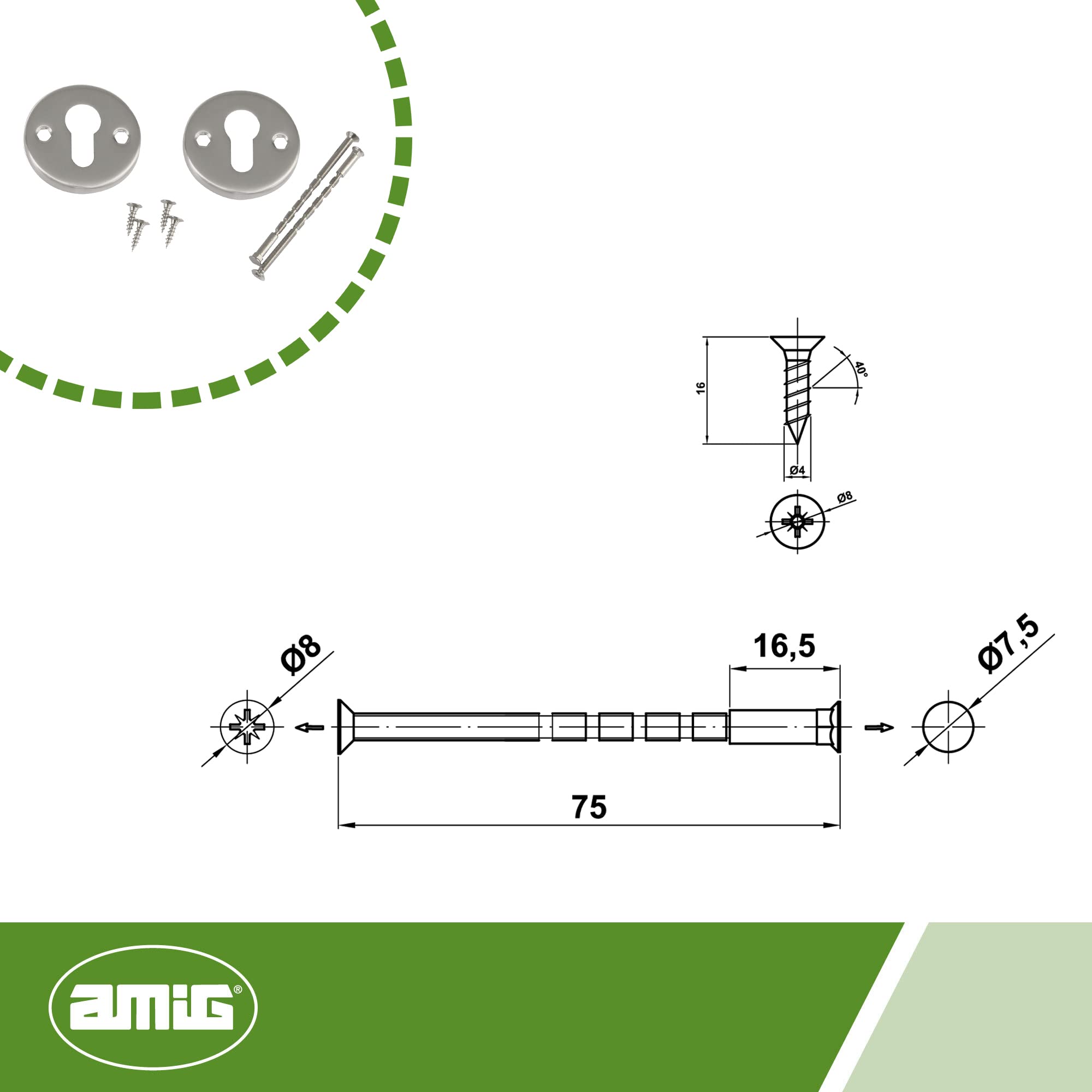 Bocchette Per Serrature Europrofilo AMIG - Acciaio Inox Opaco, 2 Pezzi, 52x52mm - Foto 7