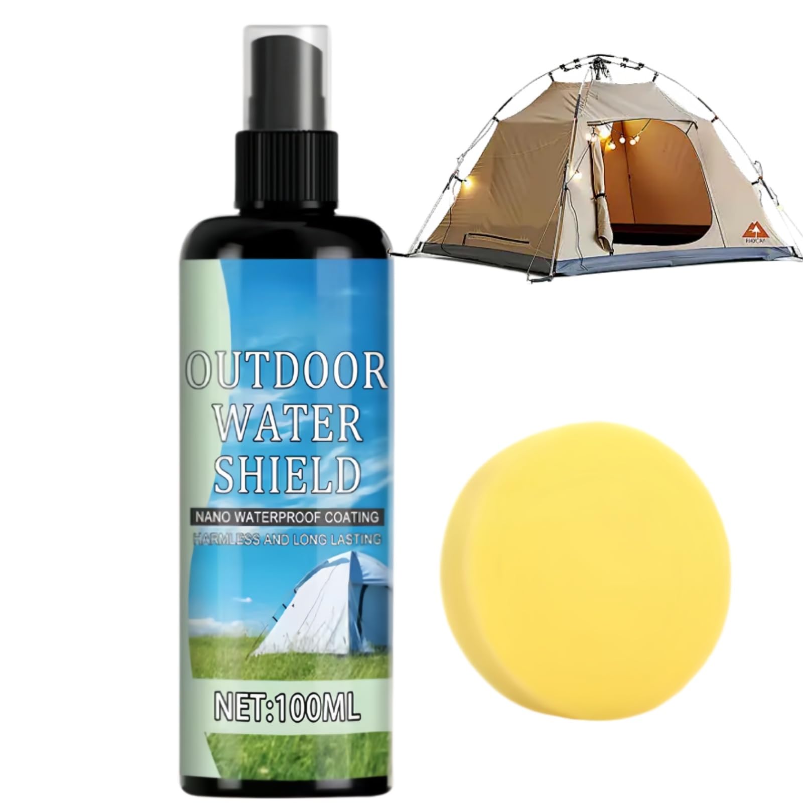 100ml Waterproofing Spray,Fabric & Tent Waterproof Spray for Jackets,Robust Sun and Water Protection for Outdoor Use,Long Lasting Waterproofing Wash,UV Protective Waterproofing Liquid,with Towel