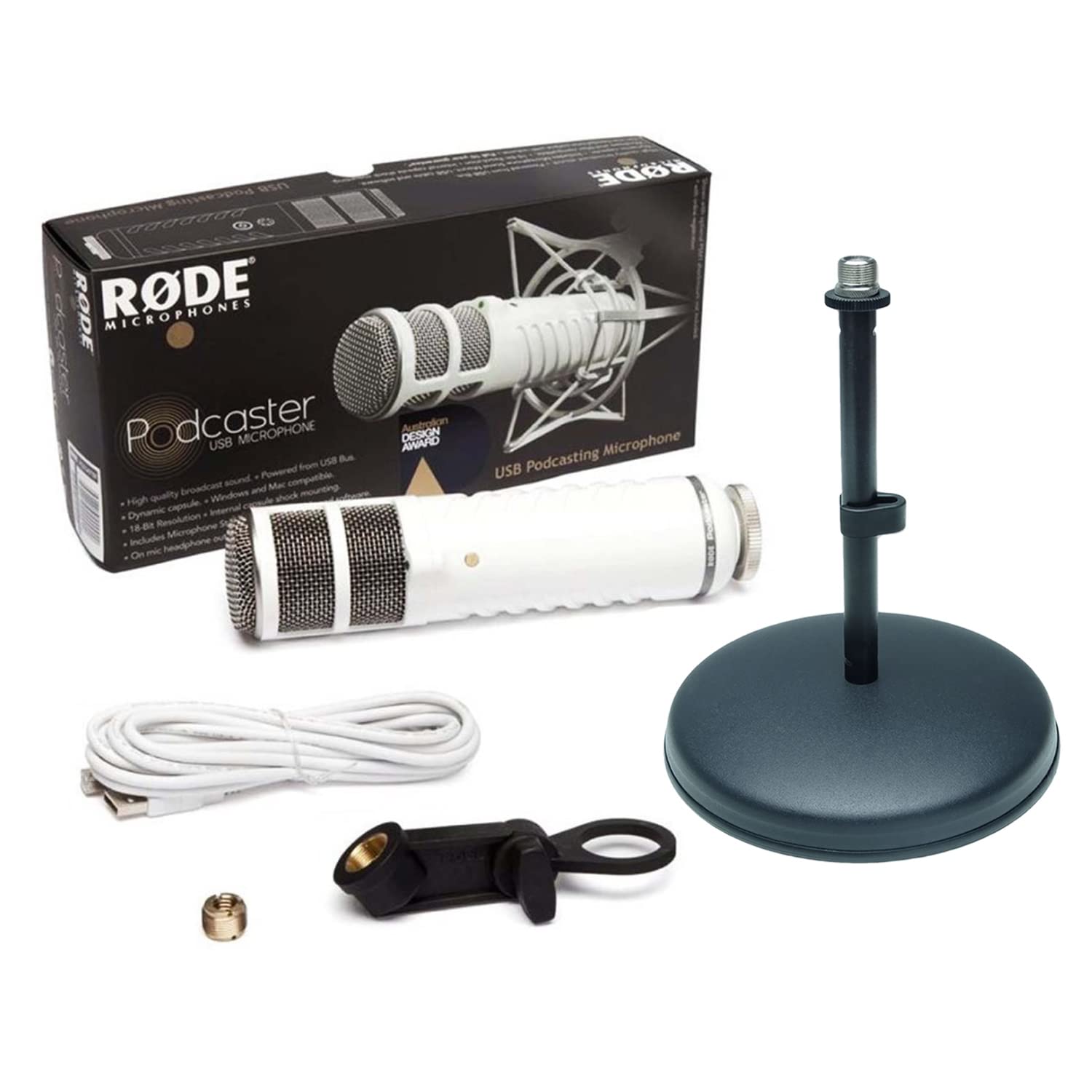 Rode Podcaster MKII - Microfono Professionale Dinamico USB con Asta, + Keepdrum MS032