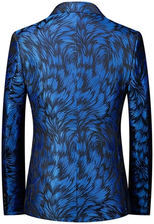 Men's Fashion Blazers Colorful Leopard Print Tuxedo 1 Button Slim Fit Shiny Dress Suit Jackets for Prom Party