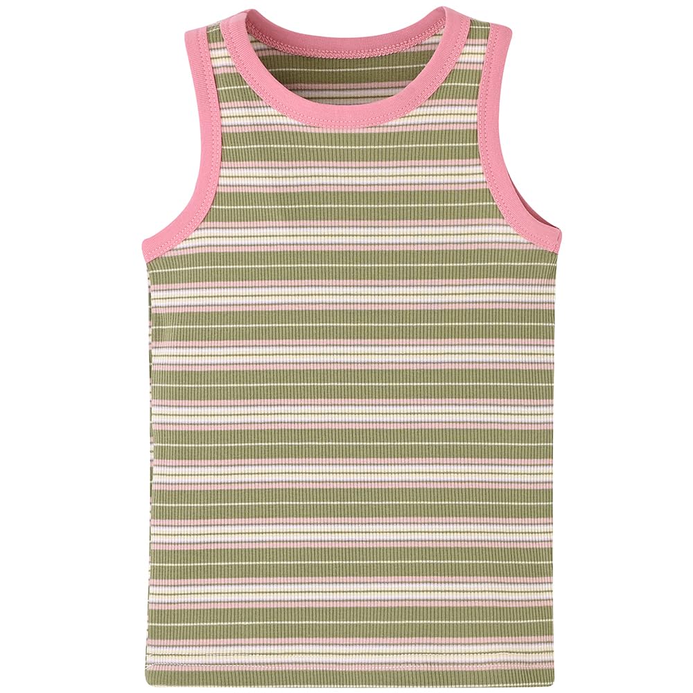 BINIDUCKLING Toddler Tank Top Girls Summer Cute Striped Sleeveless Top 24 Months-8 Years