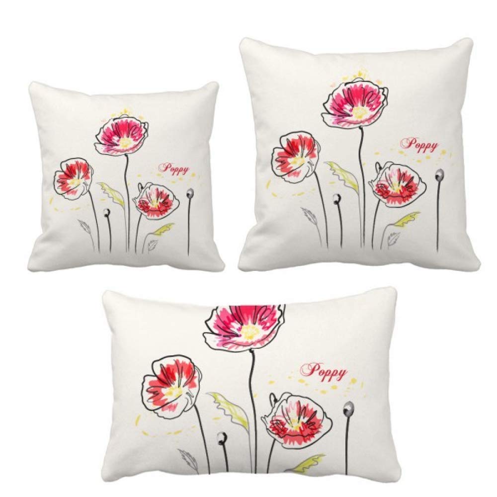 Coussin décoration fleurs de pavot ensemble de coussins pour sofa accueil