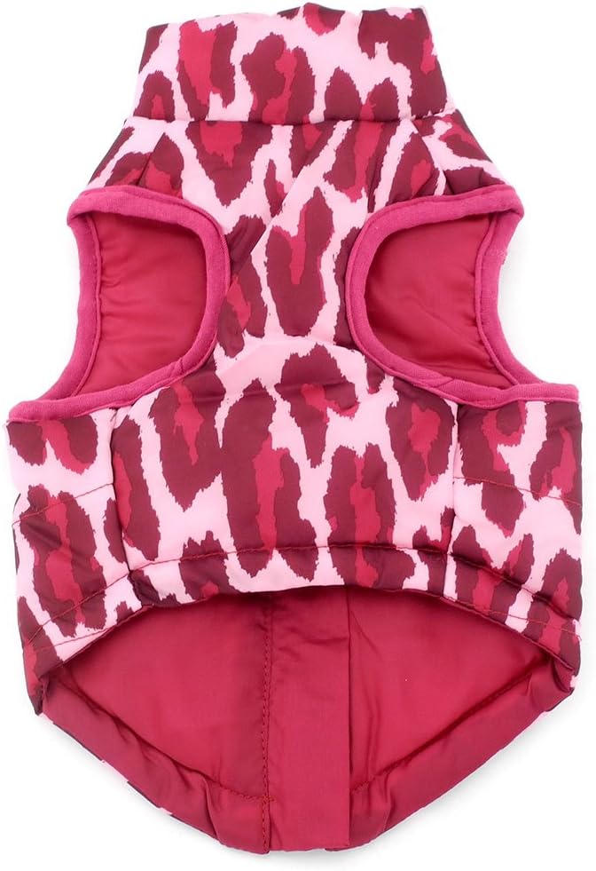 SMALLLEE_LUCKY_STORE Small Dog Cat Winter Coat Harness Jacket with D-ring Boy Girl Pet Puppy Comfort Padded Bomber Vest No Pull Chihuahua Clothes Pink Leopard XS 3 612Df1f2bDL. AC SL1005