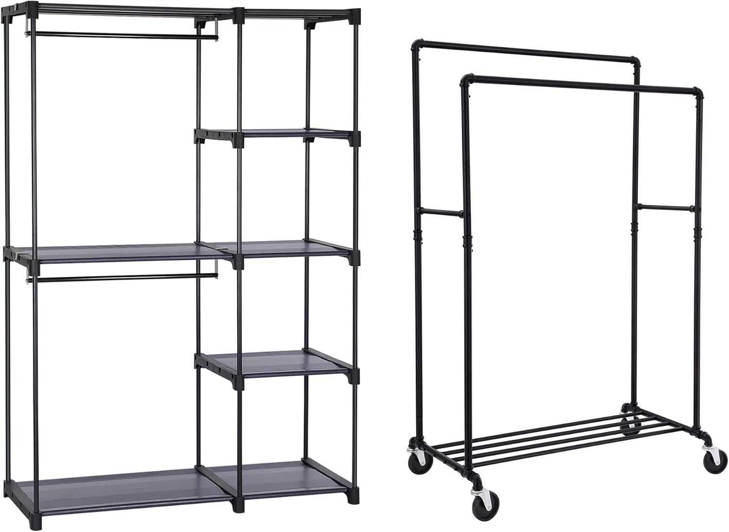 SONGMICS Freestanding Closet Organizer Bundle with Heavy